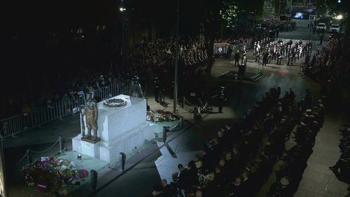 A moving moment from the Martin Place Dawn Service.