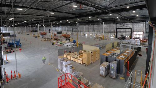 Inside the Amazon sort centre in Victoria.