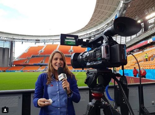 Júlia Guimarães is reporting on the World Cup for Brazil's TV Globo and SporTV. She says she has "experienced a lot in Russia" including rude chants being sung at her. (Instagram)