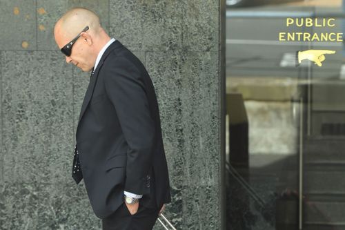 Mr Renshaw, who claims a newsagent binned his winning lotto ticket, outside court today. (9NEWS)