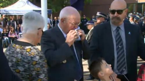 Constable Eyre's father, Frank, accepted his son's award.