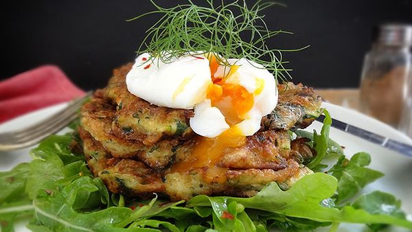 Zucchini and feta fritters