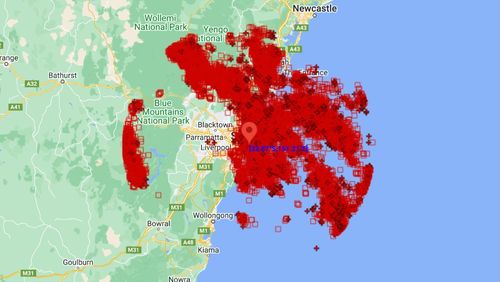 Over 22,000 lightning strikes and a waterspout were ﻿detected during last night's storm in Sydney, according to Weatherzone.