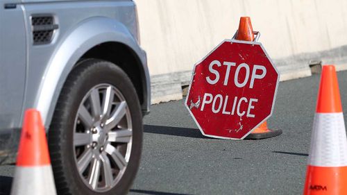 Queensland Police checkpoint at the border with NSW.