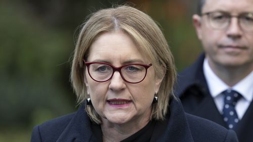 Premier Jacinta Allan and Anthony Carbines, Minister for Police hold a press conference.