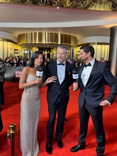 Evelyn and Duncan with Barry Myrden at the Logies