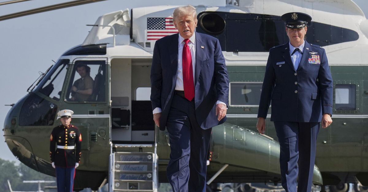 Donald Trump’s trip to Scotland as his new golf course opens blurs politics and the family’s business