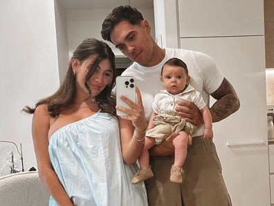 The wiggles' purple Wiggle john with wife Jessie and their son 