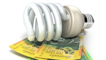 Energy saving light bulb and Australian Dollars