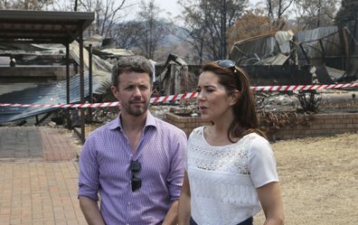 Princess Mary Crown Prince Frederik visit bushfires victims in Winmalee, in the NSW Blue Mountains, in 2013