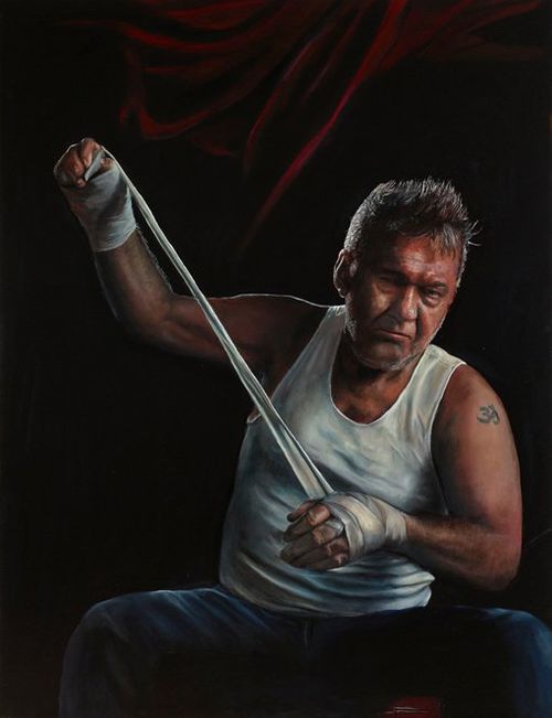 Jimmy (title fight) oil on canvas, by Jamie Preisz (Art Gallery of NSW)