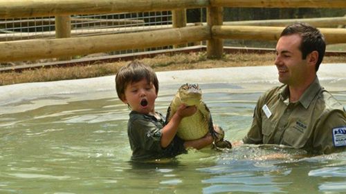 Charlie wrestled his first (baby) crocodile when he was only three-years-old. (Facebook)