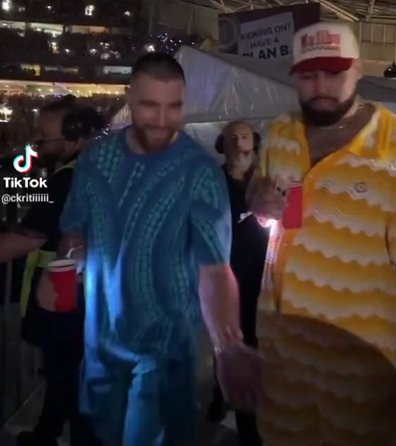 Travis Kelce and Ross Travis at Taylor Swift's first Eras Tour Sydney show, February 23, 2024