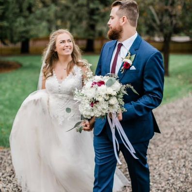 Meghan Dean and her husband Justin on their wedding day.