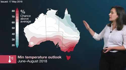 Minimum temperatutes are likely to be above average across southern Australia this winter. (BoM)