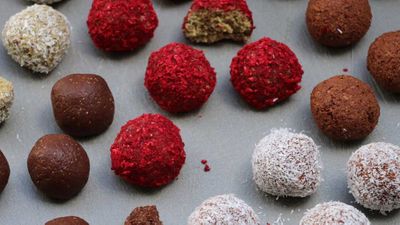 Recipe: <a href="http://kitchen.nine.com.au/2017/05/08/16/04/luke-hines-chocolate-and-coconut-rough" target="_top">Luke Hines' chocolate and coconut rough protein balls</a>