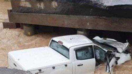 A bridge in the NSW Central West collapsed causing a vehicle to fall in. 
