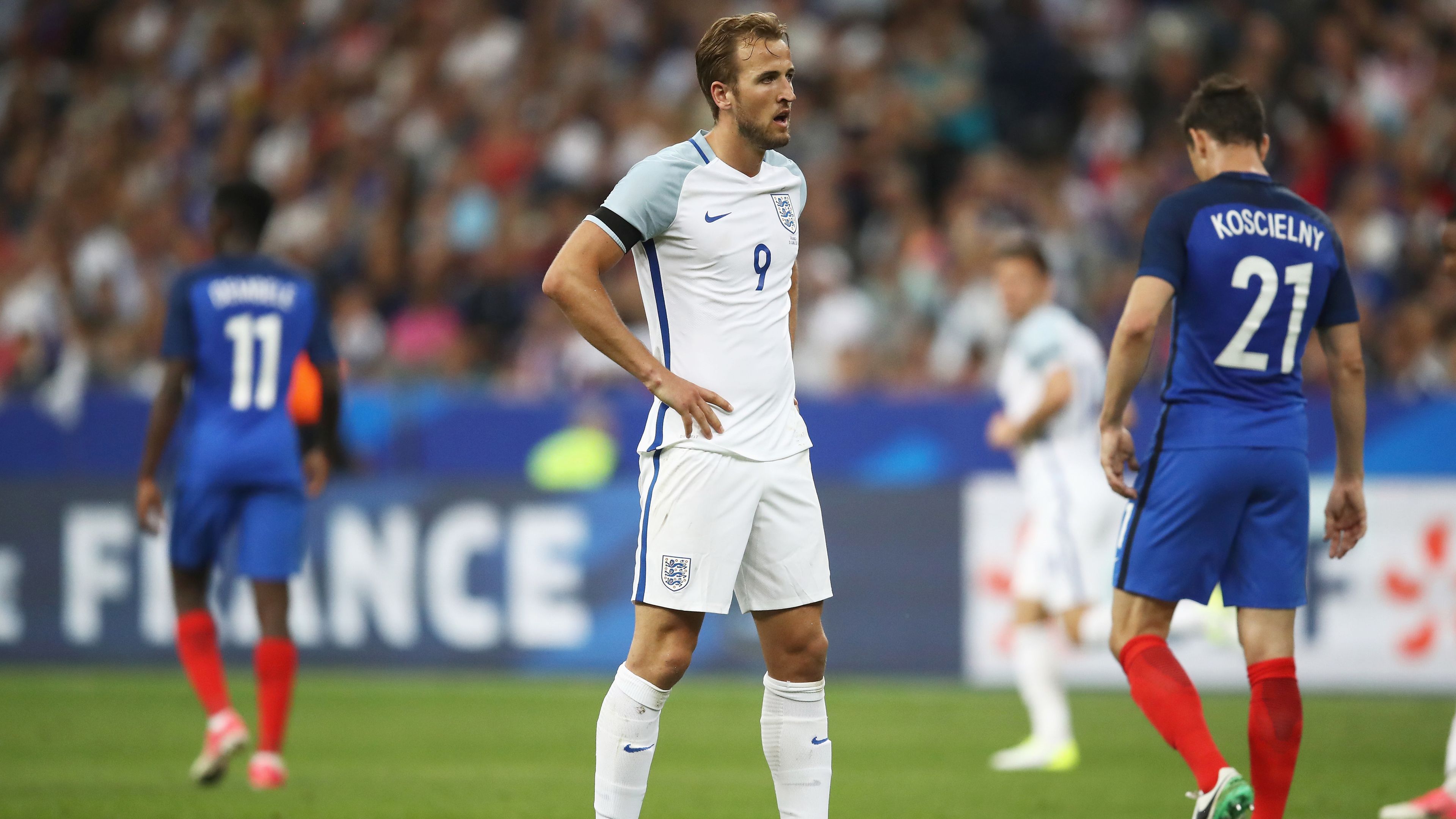 Harry Kane of England during a match against France in 2017.