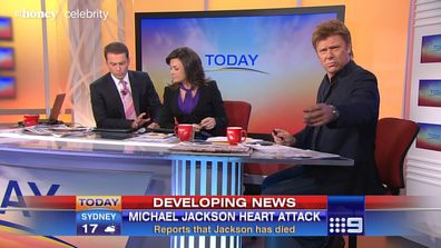 Richard Wilkins behind the desk of the Today show in 2009.
