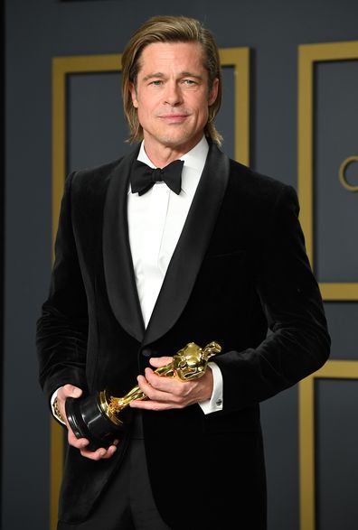 Brad Pitt poses at the 92nd Annual Academy Awards at Hollywood and Highland on February 09, 2020 in Hollywood, California. 