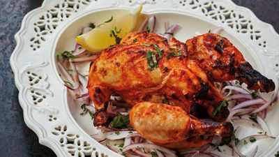 Recipe: <a href="http://kitchen.nine.com.au/2017/09/06/05/33/tandoori-murgh-tandoori-chicken" target="_top" draggable="false">Vaisakhi tandoori chicken</a>&nbsp;in thirty minutes