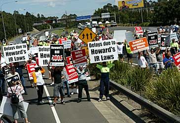 When did the ACTU's first national day of protest against WorkChoices take place?