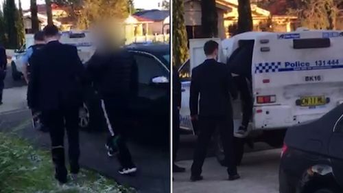Police arrested the alleged ringleader, a 32-year-old man, at a home on Oxford Street in Bankstown. Picture: NSW Police