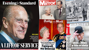 British front pages after death of Prince Philip