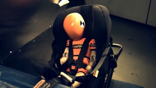 The Child Restraint Evaluation Program included three simulated crashes. 