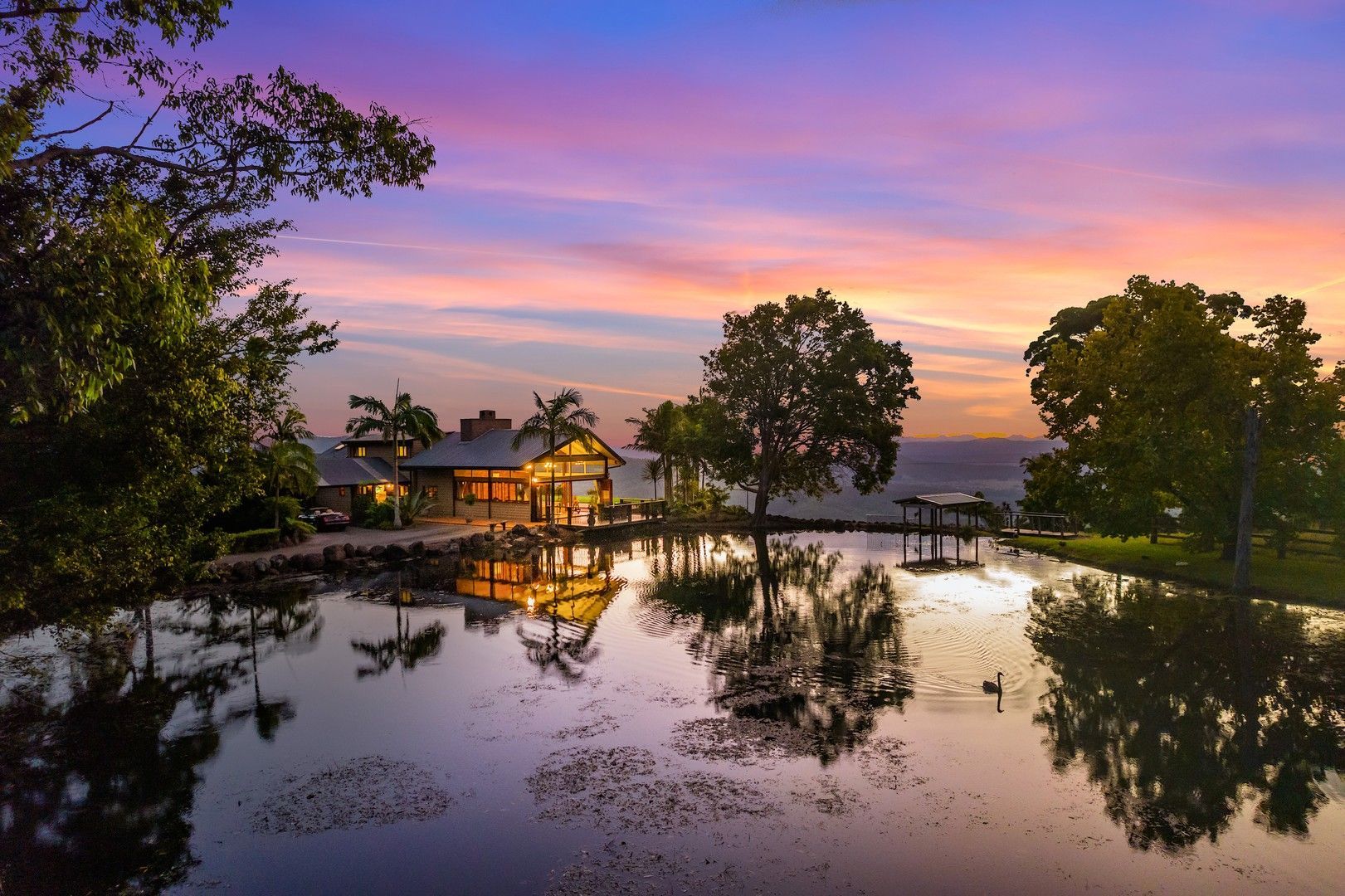 Breathtaking Tamborine Mountain country estate for sale with two homes, a bar and its own lake