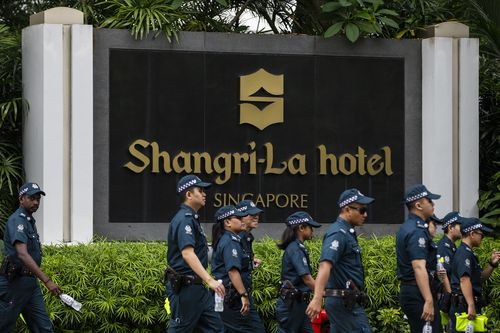 Mr Trump is staying at the Shangri-La Hotel in Singapore.