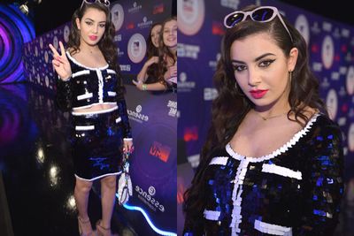 British singer Charlie XCX rocked a sparkly Louis Vuitton-style two piece.