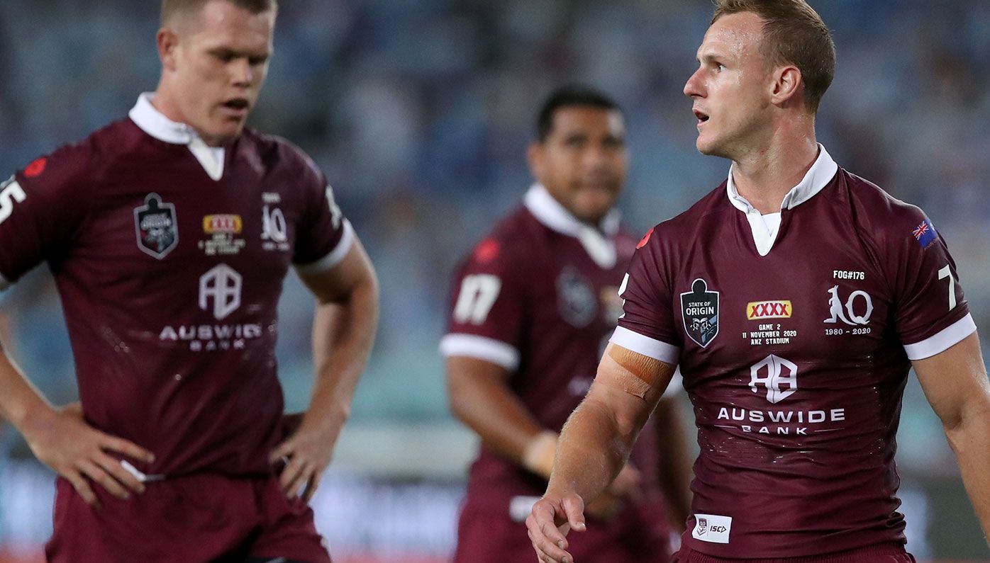 Queensland skipper Daly Cherry-Evans (right) during New South Wales&#x27; win in Sydney.