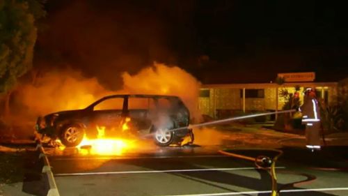 Police hunt for arsonist after car deliberately torched in Adelaide's north