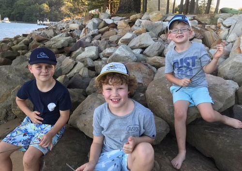 Jimmy (centre) had been enjoying a camping trip with his best friends Charles and Dominic. (Supplied) 