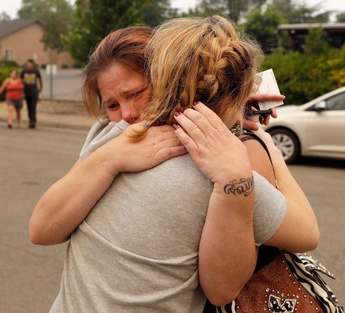 "My babies are dead," Sherry Bledsoe said through tears after she and family members met yesterday with sheriff's deputies. Picture: AP