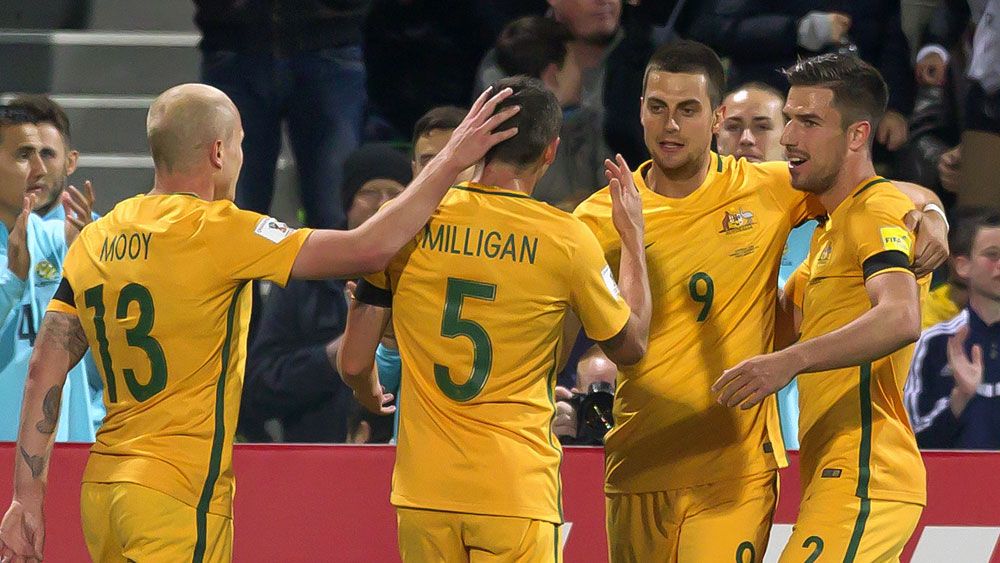 The Socceroos have moved to 45th in the FIFA world rankings. (AFP)