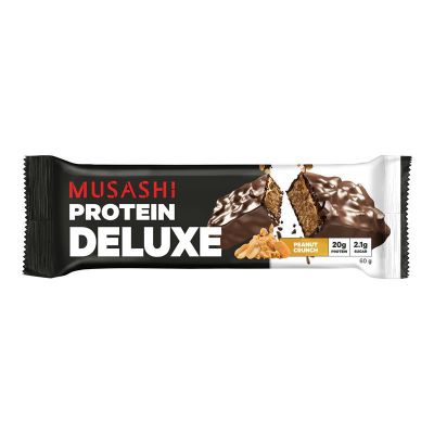 Musashi Deluxe Protein Bar Peanut Crunch, Low Sugar, 60g