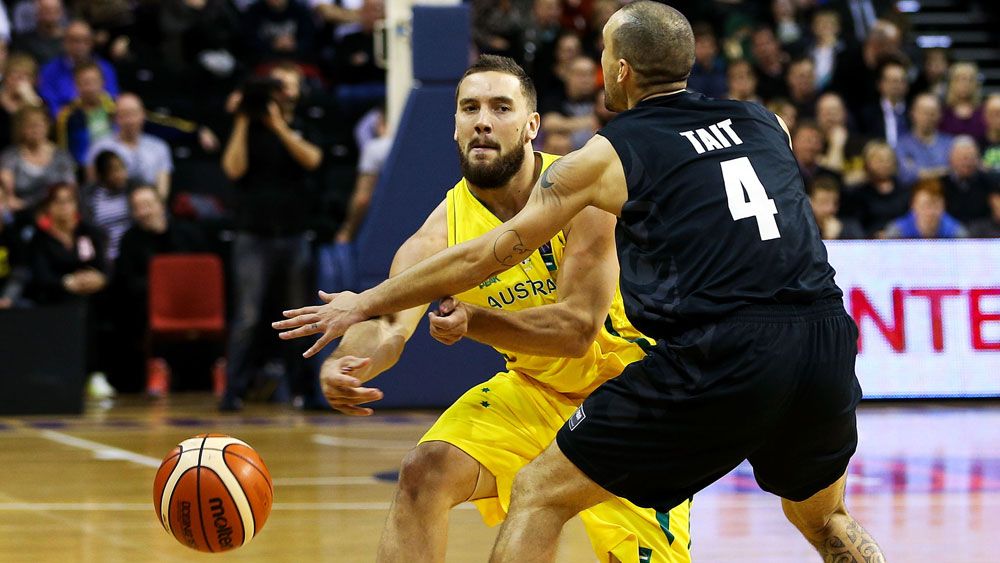 Adam Gibson in action for the Boomers. (Getty)