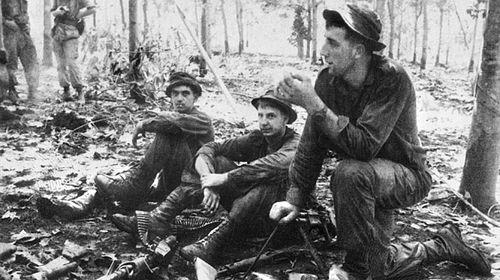 Australian soldiers during the battle of Long Tan in Vietnam on August 18, 1966. The battle was the bloodiest if not the biggest battle of Australia's involvement in Vietnam. (AAP/Australian War Memorial)