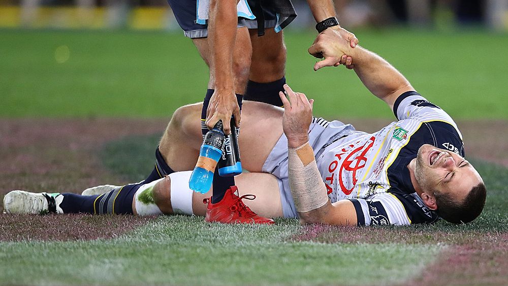 NRL grand final: North Queensland Cowboys' Shaun Fensom suffers horror injury