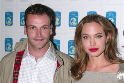 Jonny Lee Miller and Angelina Jolie during ''Peace One Day'' New York City Screening - Inside Arrivals and Green Room at Ziegfeld Theater in New York City, New York, United States. 