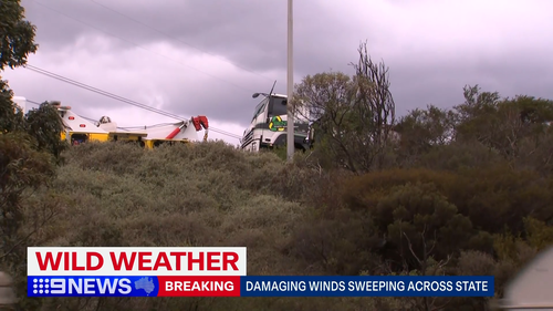 Electricity pole hits truck in Derrimut