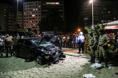 Gott was injured in January when an out-of-control car drove into a crowd of people in Copacabana. (AAP)