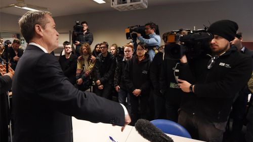 Bill Shorten speaks during a visit to a TAFE campus at Swinburne University as part of the 2016 election campaign in the federal seat of Deakin in Croydon, Melbourne. (AAP)