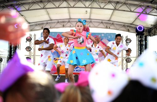 Jojo performed at Sea World on the Gold Coast yesterday. (AAP)