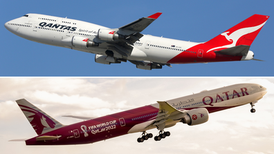 Qantas and Qatar flying in opposite directions