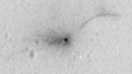 Mysterious black mark at site of Mars probe crash