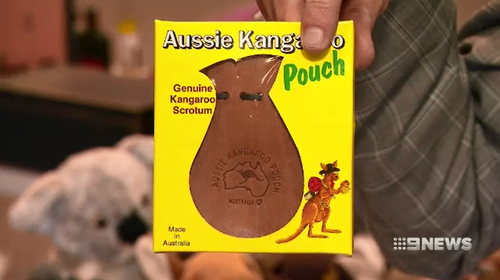 Australiana items are always popular at the Sydney Airport lost property auction, with Kangaroo scrotum pouches in abundance each year. 