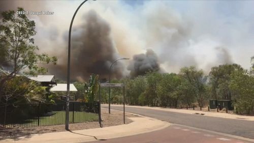 Residents have been told to leave and avoid coming home as the fire burns.